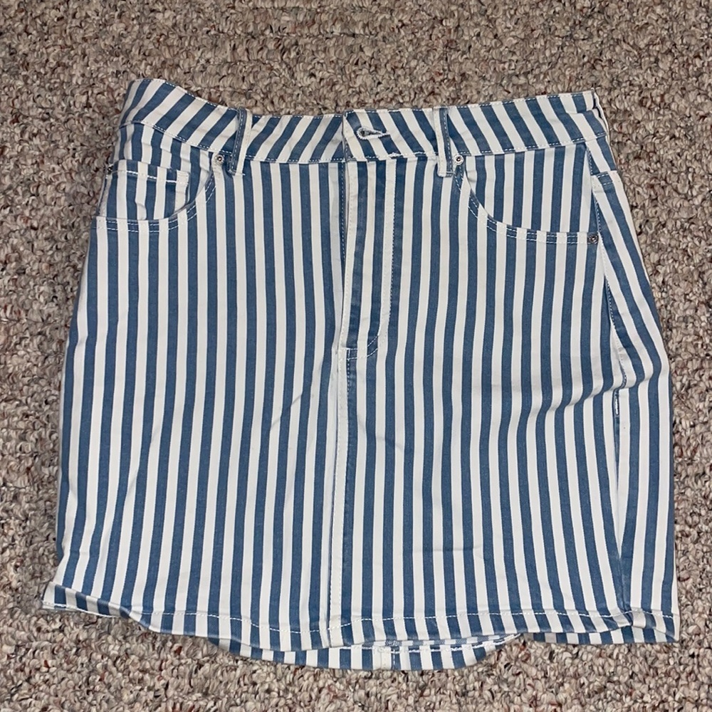 Striped blue and white skirt